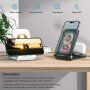 3u1 multifunkcijski bežični složivi stalak za iPhone / Apple Watch / Airpods - crni