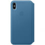 Originalna Apple Folio kožna futrola za iPhone XS Max - plavo-siva