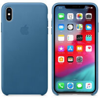 Originalna Apple kožna futrola za iPhone XS Max - plavo-siva