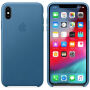 Originalna Apple kožna futrola za iPhone XS Max - plavo-siva