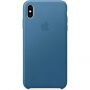 Originalna Apple kožna futrola za iPhone XS Max - plavo-siva