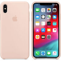 Originalna Apple silikonska maskica za iPhone XS Max - pješčano ružičasta