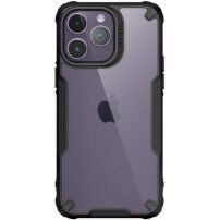 Prozirna maskica s ojačanim uglovima za iPhone 14 Pro Max - crni