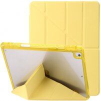 Futrola sa prozirnom poleđinom i origami stalkom za iPad 10,2" (2019-2021) / Air 3 (2019) / Pro 10,5" - žuta