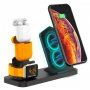Stalak za brzo punjenje 3u1 za bežično punjenje za iPhone / Apple Watch / AirPods - crni