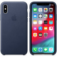 Originalna Apple kožna futrola za iPhone XS - ponoćno-plava
