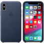 Originalna Apple kožna futrola za iPhone XS - ponoćno-plava