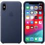 Originalna Apple kožna futrola za iPhone XS - ponoćno-plava