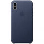 Originalna Apple kožna futrola za iPhone XS - ponoćno-plava