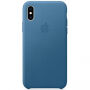 Originalna Apple kožna futrola za iPhone XS - plavo-siva