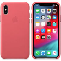 Originalna Apple kožna futrola za iPhone XS - božur roza