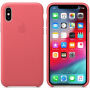 Originalna Apple kožna futrola za iPhone XS - božur roza