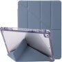 Futrola sa prozirnom poleđinom i origami stalkom za iPad 10,2" (2019-2021) / Air 3 (2019) / Pro 10,5" - plavo-siva