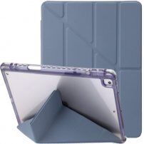 Futrola sa prozirnom poleđinom i origami stalkom za iPad 10,2" (2019-2021) / Air 3 (2019) / Pro 10,5" - plavo-siva