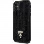 Guess Rhinestones Triangle Metal Logo maska sa kamenčićima za iPhone 11 - crni