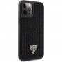 Guess Rhinestones Triangle Metal Logo maska sa kamenčićima za iPhone 12 Pro Max - crni