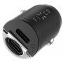 FIXED 30W komplet auto punjača PD sa priključkom 2x USB-C s USB-C / Lightning kabelom - 1,2 m - crni