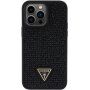 Guess Rhinestones Triangle Metal Logo maska sa kamenčićima za iPhone 14 Pro Max - crni