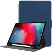 Futrola od PU kože sa stalkom i prostorom za Apple Pencil za iPad Pro 12,9" (2018-2022) - tamno plavo