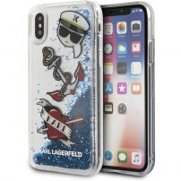 Karl Lagerfeld Karl Captain Carl Liquid Glitter futrola za iPhone X - plava