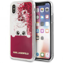 Karl Lagerfeld Peek a Boo Liquid Glitter futrola za iPhone X - crvena