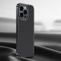 Kožna maska sa metaliziranim okvirom za iPhone 13 Pro Max - crni