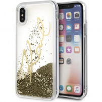Karl Lagerfeld Karl Signature Liquid Glitter futrola za iPhone X - zlatna