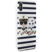 Karl Lagerfeld Sailor Stripes futrola iPhone X - crna