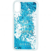 Guess Liquid Glitter stražnja maskica za iPhone X - plava