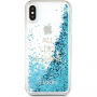 Guess Liquid Glitter stražnja maskica za iPhone X - plava