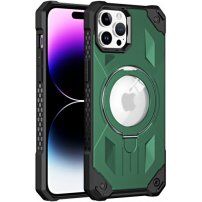 Veoma otporna maska sa MagSafe i rasklopivim stalkom za iPhone 11 Pro Max - zeleni