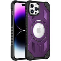 Veoma otporna maska sa MagSafe i rasklopivim stalkom za iPhone 11 Pro Max - ljubičasti