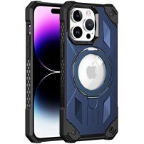 Veoma otporna maska sa MagSafe i rasklopivim stalkom za iPhone 13 Pro Max - tamno plavi