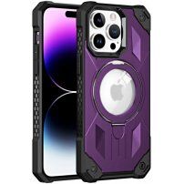 Veoma otporna maska sa MagSafe i rasklopivim stalkom za iPhone 13 Pro Max - ljubičasti