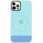 Prozirna maska sa MagSafe za iPhone 12 Pro Max - plavi