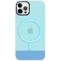 Prozirna maska sa MagSafe za iPhone 12 Pro Max - plavi
