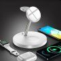 3u1 magnetni stalak za punjenje sa noćnim svjetlom za iPhone / Apple Watch / Airpods - bijeli