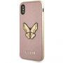 Guess Saffiano Butterfly maskica za iPhone X - ružičasta zlatna