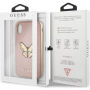 Guess Saffiano Butterfly maskica za iPhone X - ružičasta zlatna