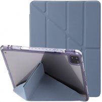 Futrola sa prozirnom poleđinom i origami stalkom za iPad Pro 12,9" (2018-2022) - plavo-siva