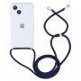 Prozirni etui s uzicom za iPhone 15 - tamno plavi