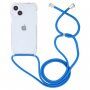 Prozirni etui s uzicom za iPhone 15 Plus - plavi