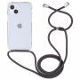 Prozirni etui s uzicom za iPhone 15 Plus - sivi