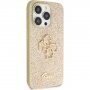 Guess Fixed Glitter 4G Metal Logo svjetlucava maska za iPhone 15 Pro Max - zlatni