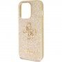 Guess Fixed Glitter 4G Metal Logo svjetlucava maska za iPhone 15 Pro Max - zlatni