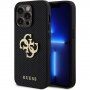 Guess Perforated 4G Glitter Metal Logo maska za iPhone 14 Pro Max - crni