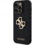 Guess Perforated 4G Glitter Metal Logo maska za iPhone 14 Pro Max - crni