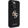 Guess Perforated 4G Glitter Metal Logo maska za iPhone 14 Pro Max - crni