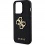 Guess Perforated 4G Glitter Metal Logo maska za iPhone 14 Pro Max - crni