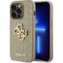Guess Perforated 4G Glitter Metal Logo maska za iPhone 14 Pro Max - zlatni